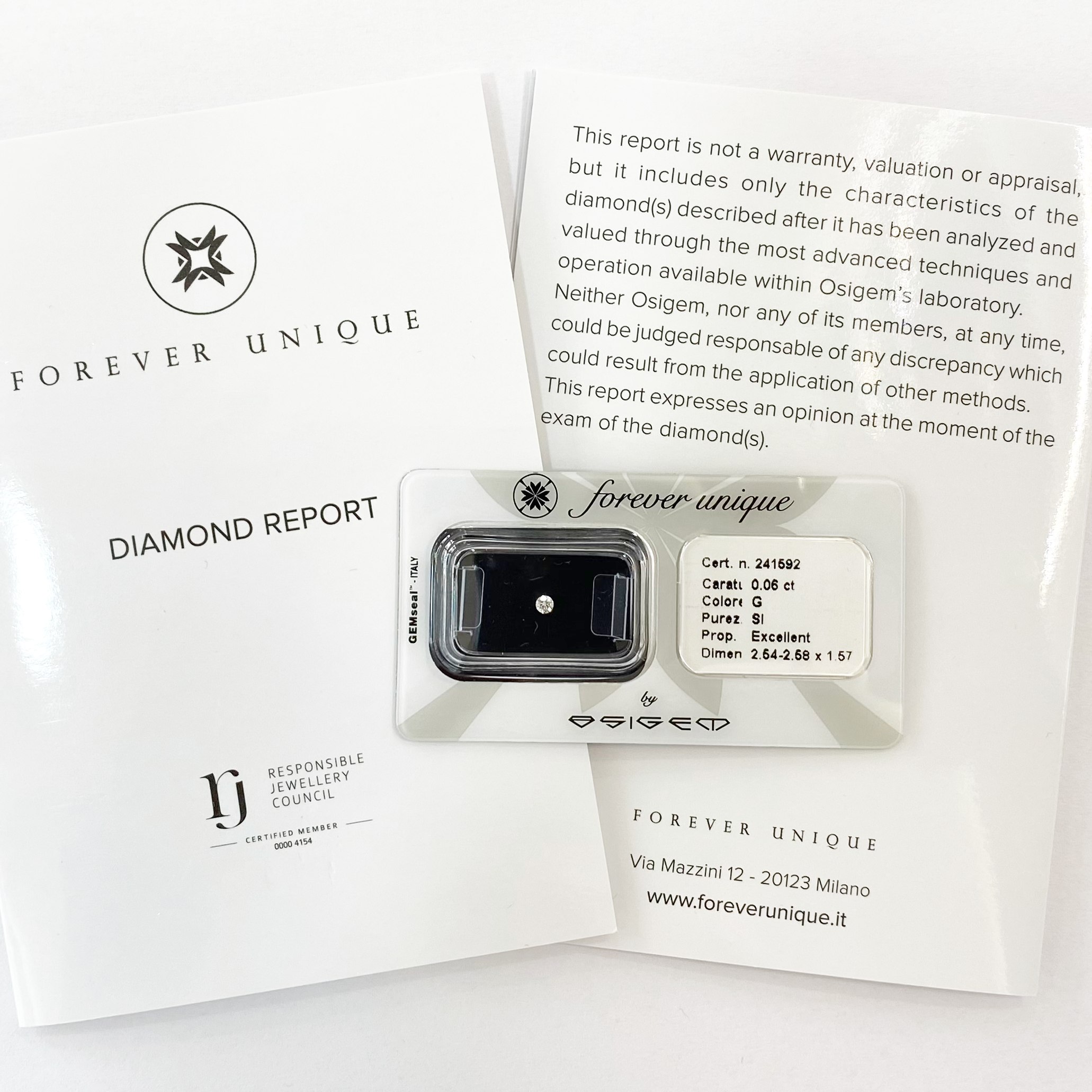 Gyémánt 006ct 241592 Osigem-Responsible Jewellery Council-Forever unique - Image 2