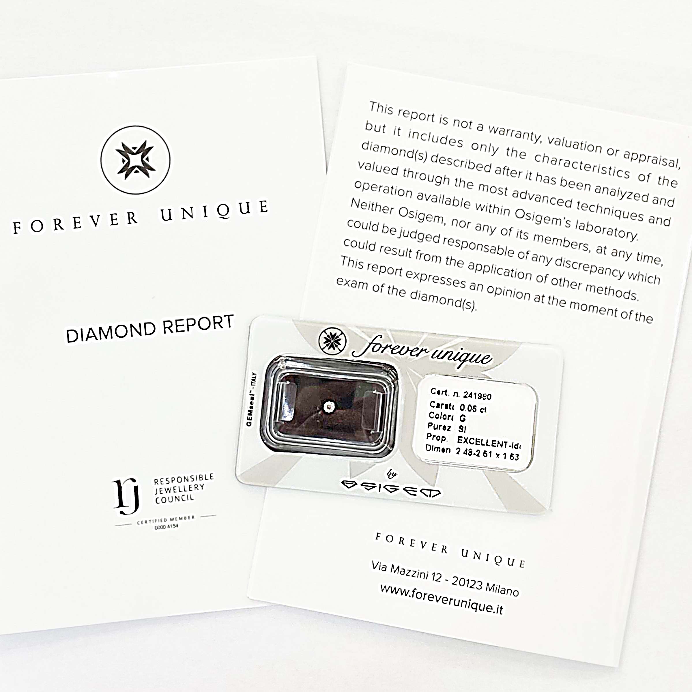 Gyémánt 006ct 241980 Osigem-Responsible Jewellery Council-Forever unique - Image 2