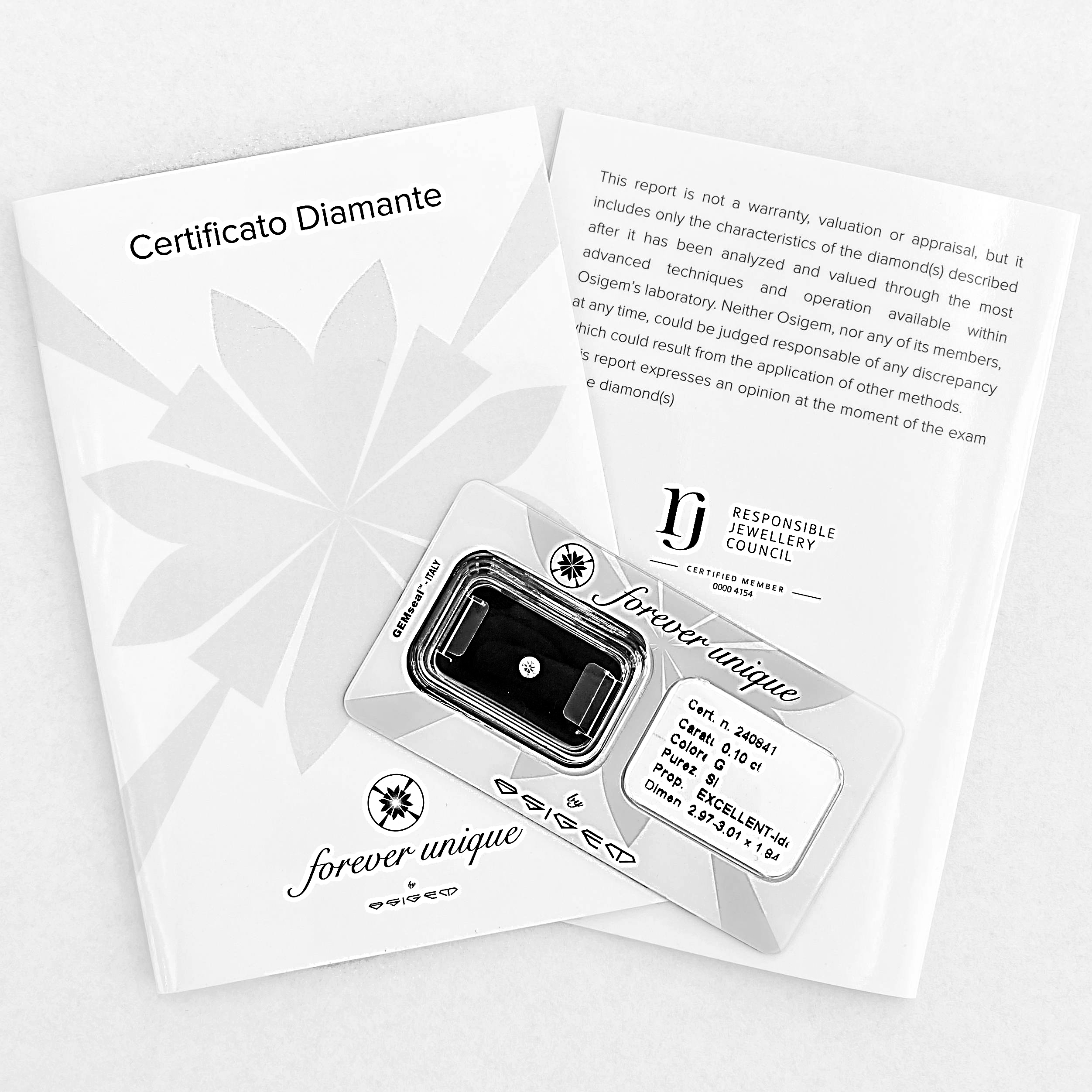 Gyémánt 010ct 240841 Osigem-Responsible Jewellery Council-Forever unique - Image 2