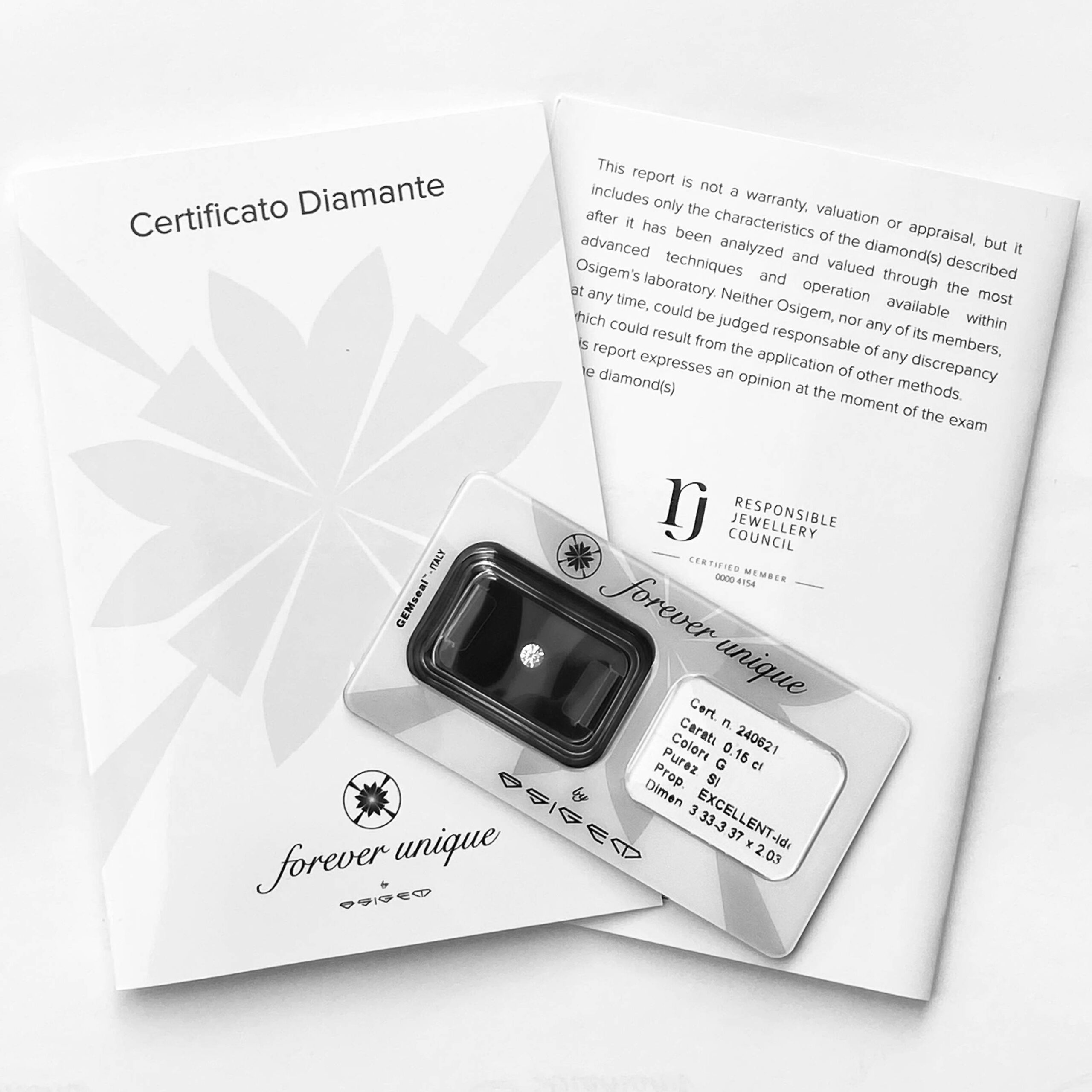 Gyémánt 015ct 240621 Osigem-Responsible Jewellery Council-Forever unique - Image 2