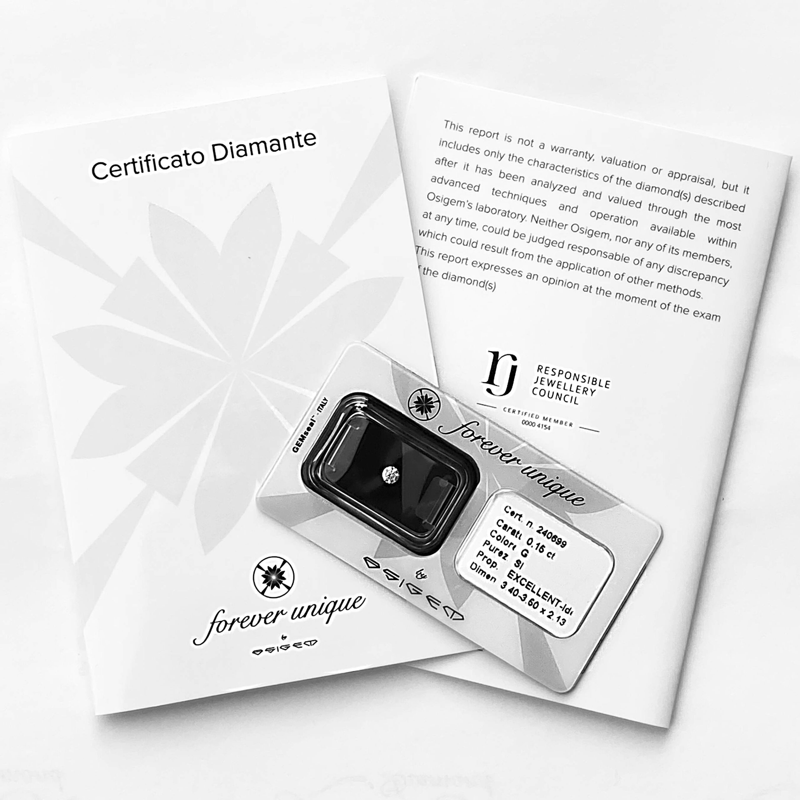 Gyémánt 015ct 240699 Osigem-Responsible Jewellery Council-Forever unique - Image 2