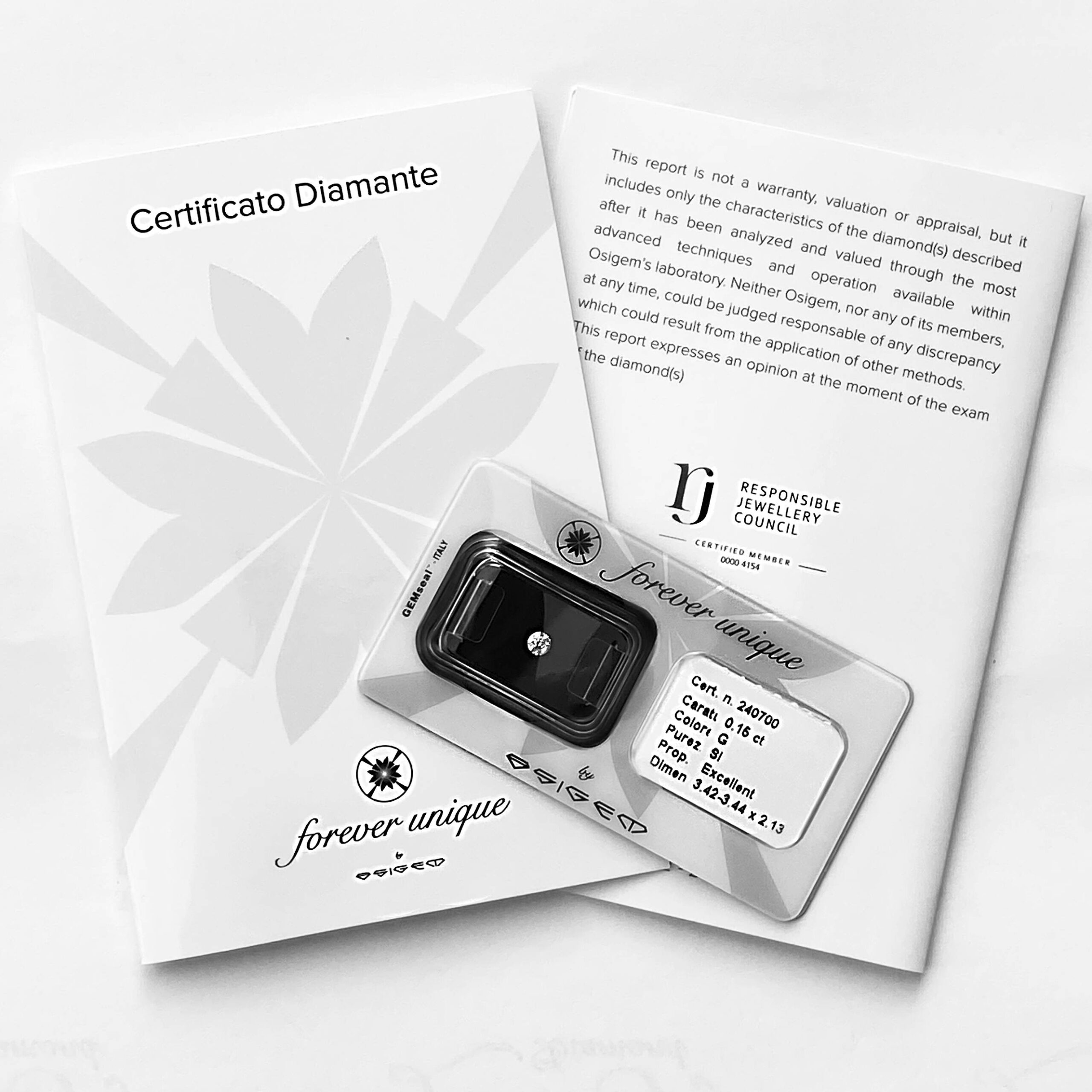 Gyémánt 015ct 240700 Osigem-Responsible Jewellery Council-Forever unique - Image 2