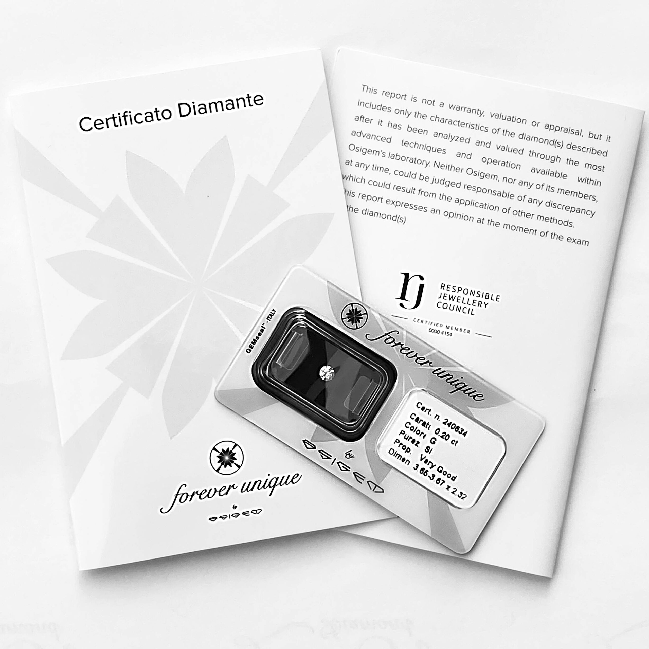 Gyémánt 020ct 240634 Osigem-Responsible Jewellery Council-Forever unique - Image 2