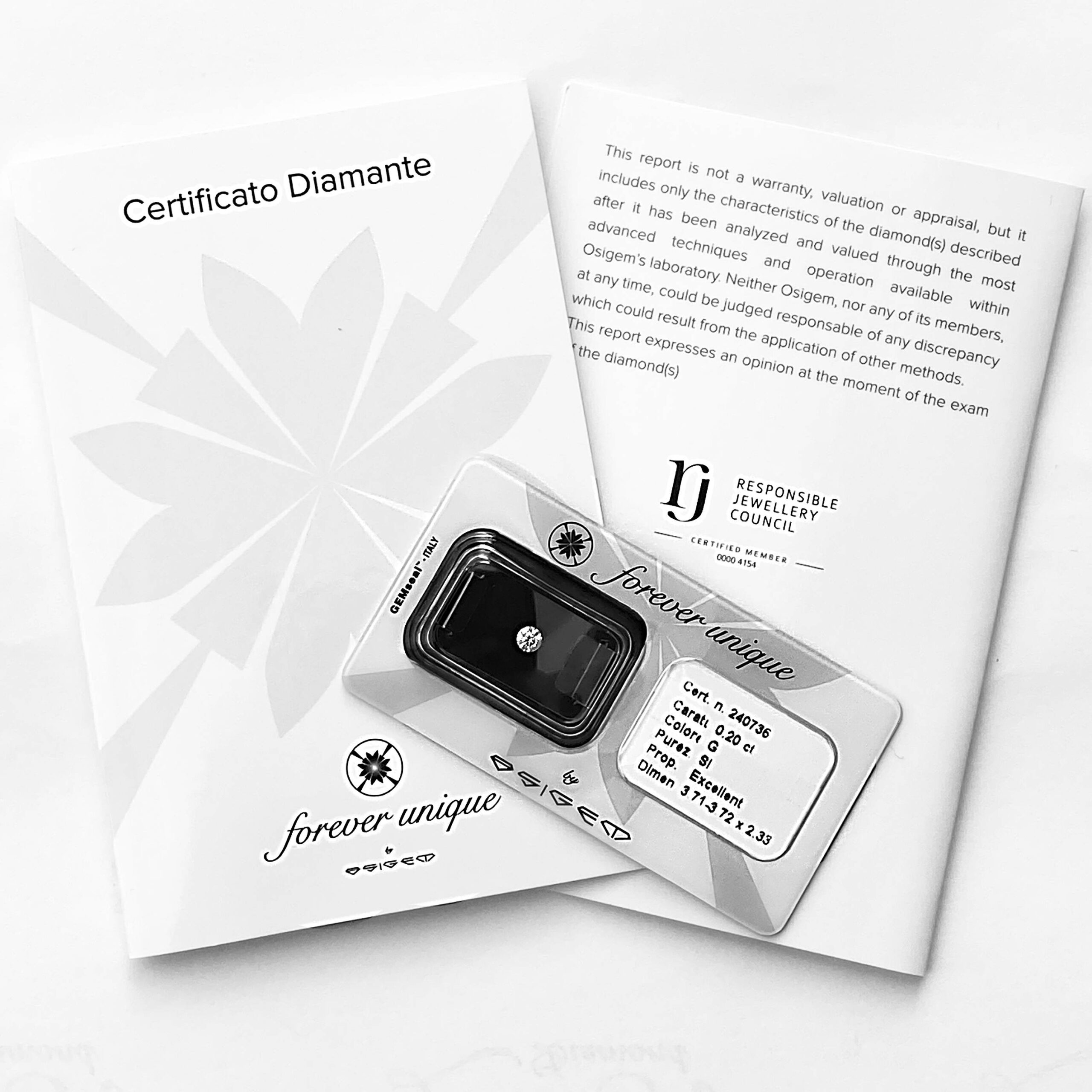 Gyémánt 020ct 240736 Osigem-Responsible Jewellery Council-Forever unique - Image 2