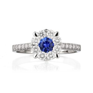 Gyémánt gyűrű zafír Osigem-Responsible Jewellery Council-Forever unique